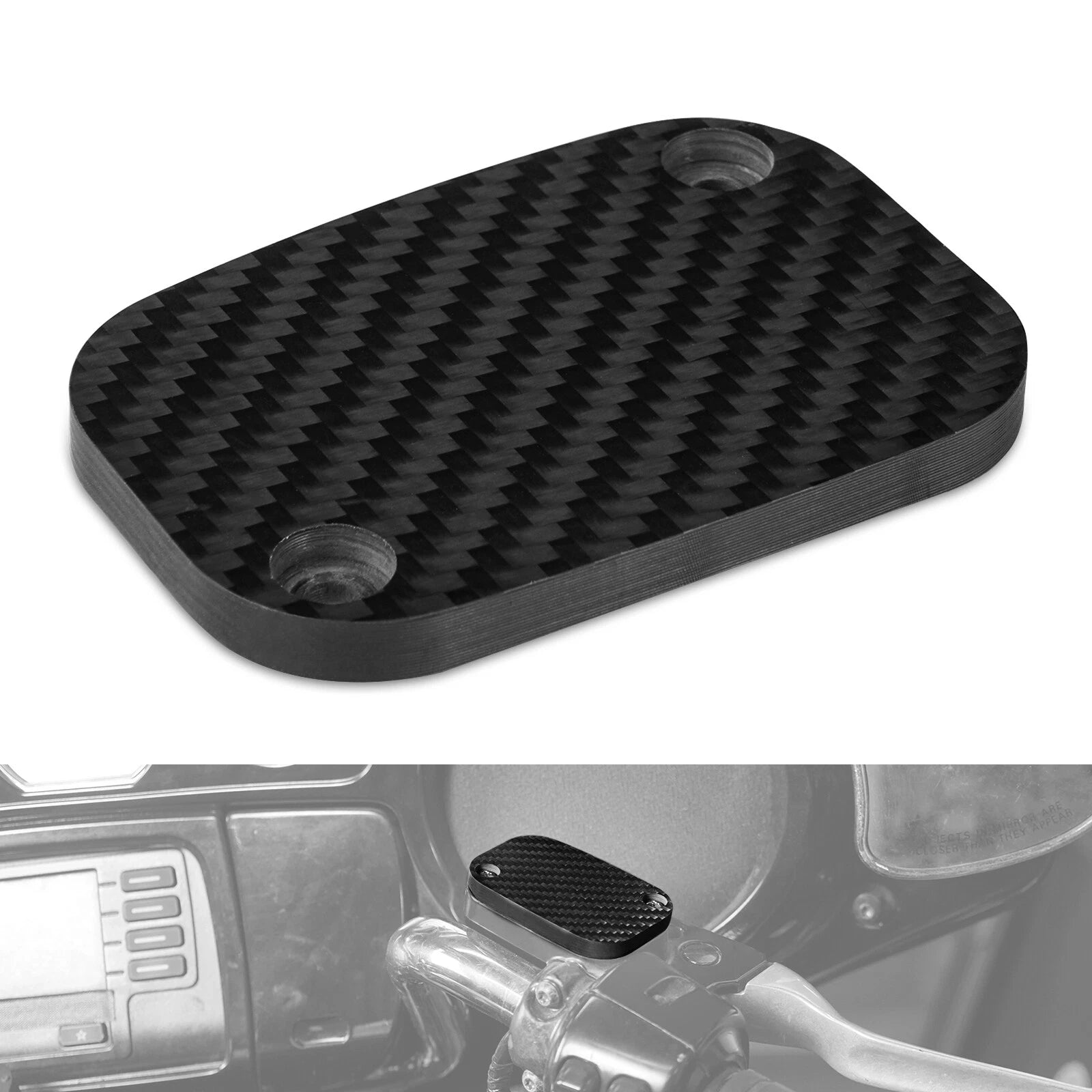 Carbon Fiber Front Brake Reservoir Cover for Harley Road Glide (2015–2023)