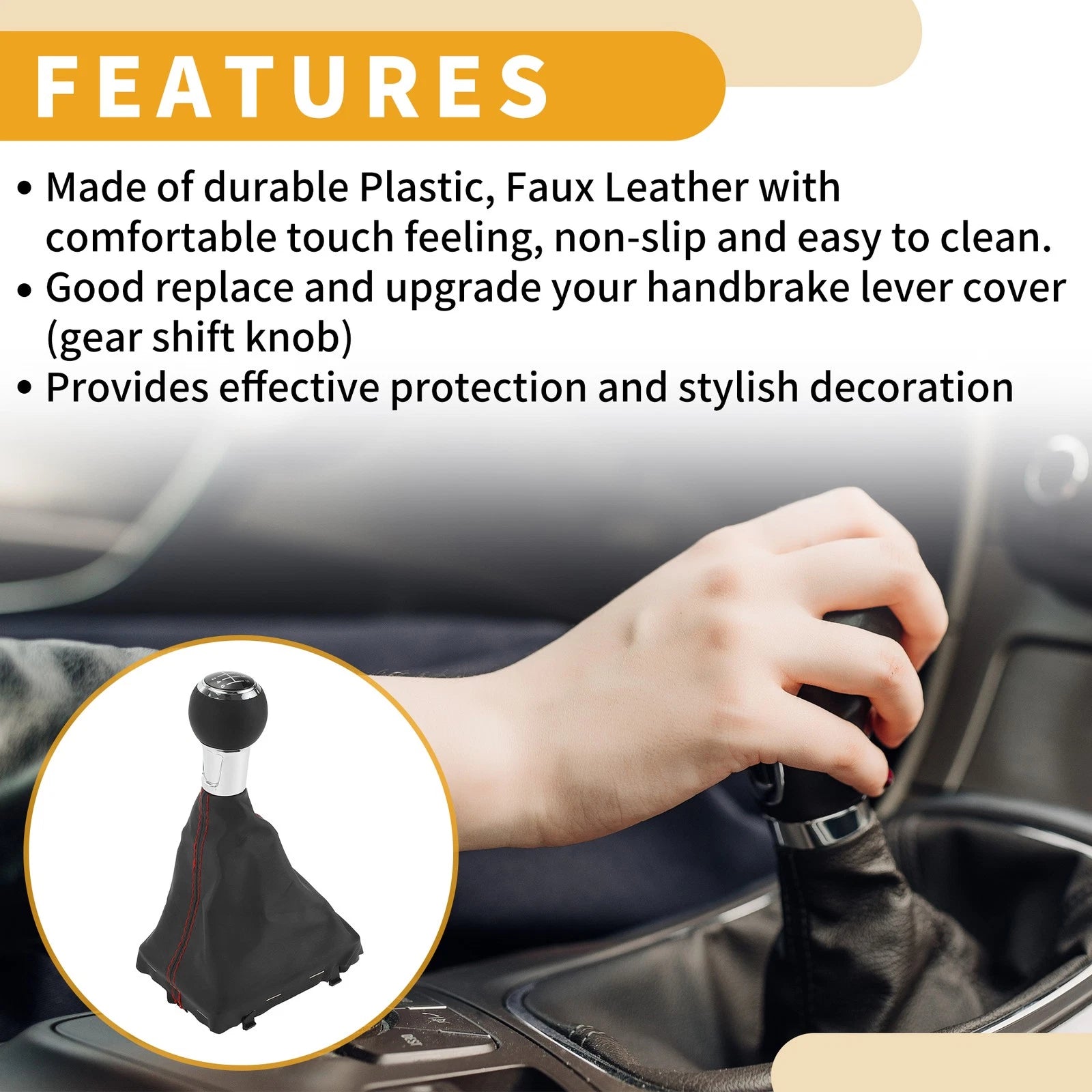 6 Speed Manual Gear Shifter Knob with Cover for Audi A3 (2013–2020)