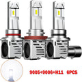 6X H11 9005 9006 LED Headlight Fog Light Kit for H (36000LM, Canbus)