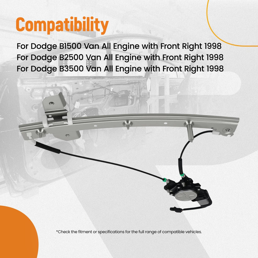 Front Right Power Window Regulator for Dodge B1500 Van (1998) 5278396AA
