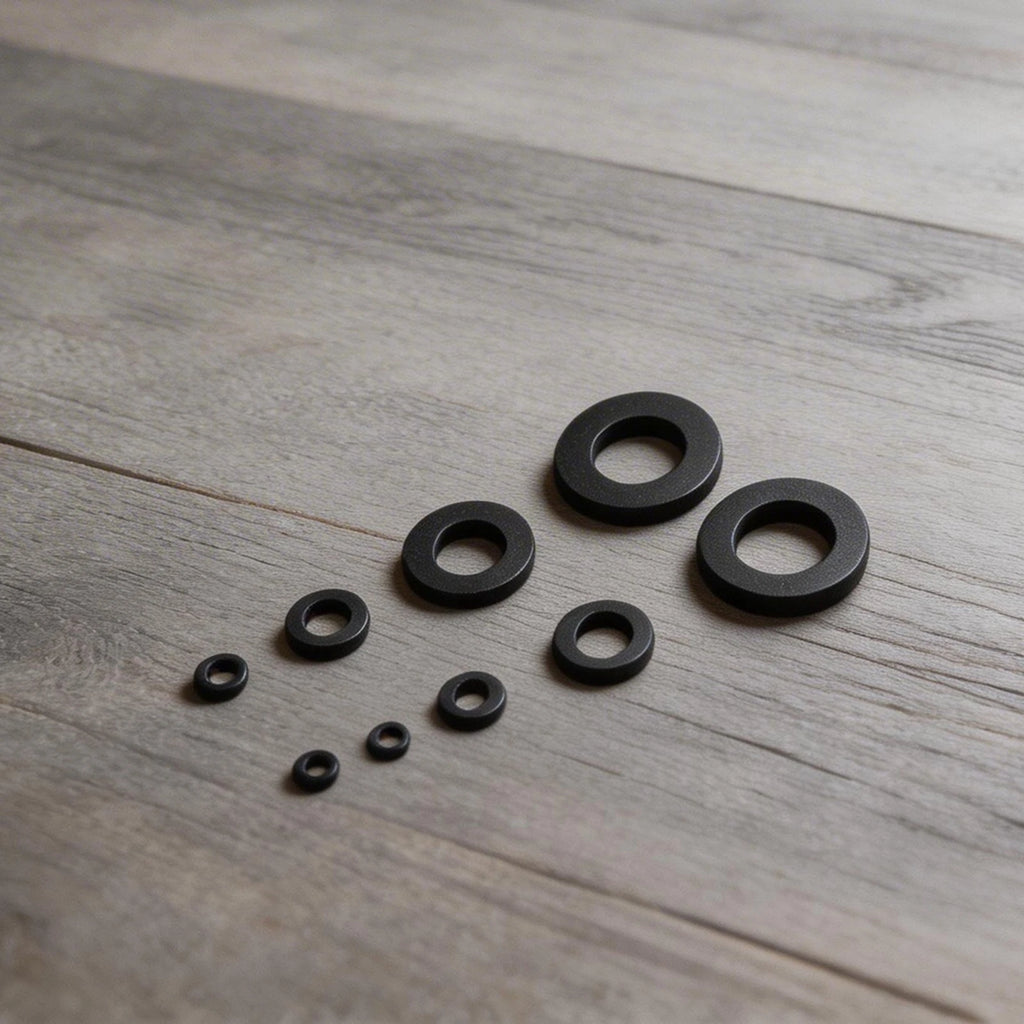Insulating Flat Washers Set of 1200 Black Nylon for Home Industrial Use