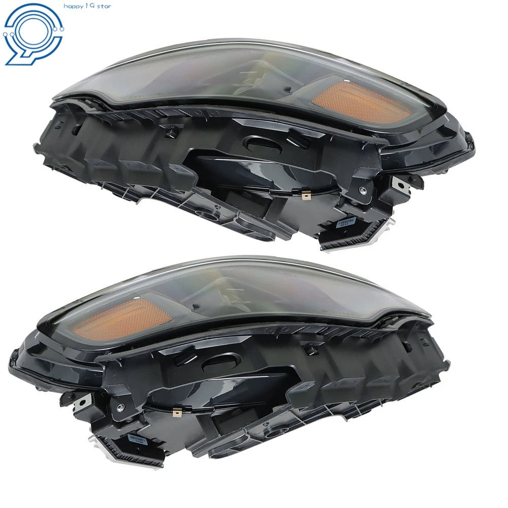 Set of 2 Headlight Assemblies for Jeep Cherokee (2019–2022) Black LED