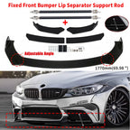 Glossy Black Front Bumper Spoiler Body Kit for Universal (Fits )