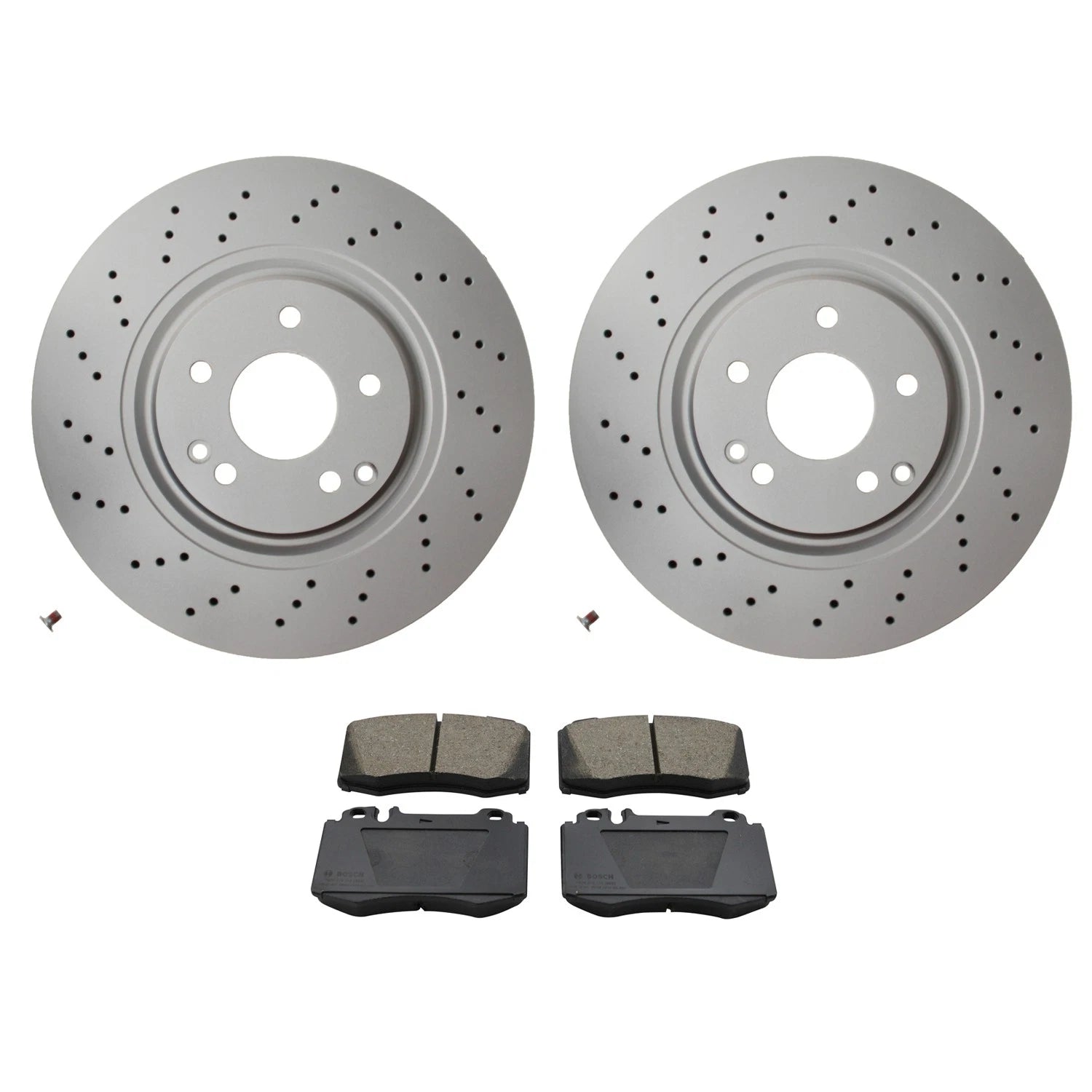 Set of 4 Hella Front Rotors & Bosch QuietCast Pads for Mercedes W203 (2001–2007)