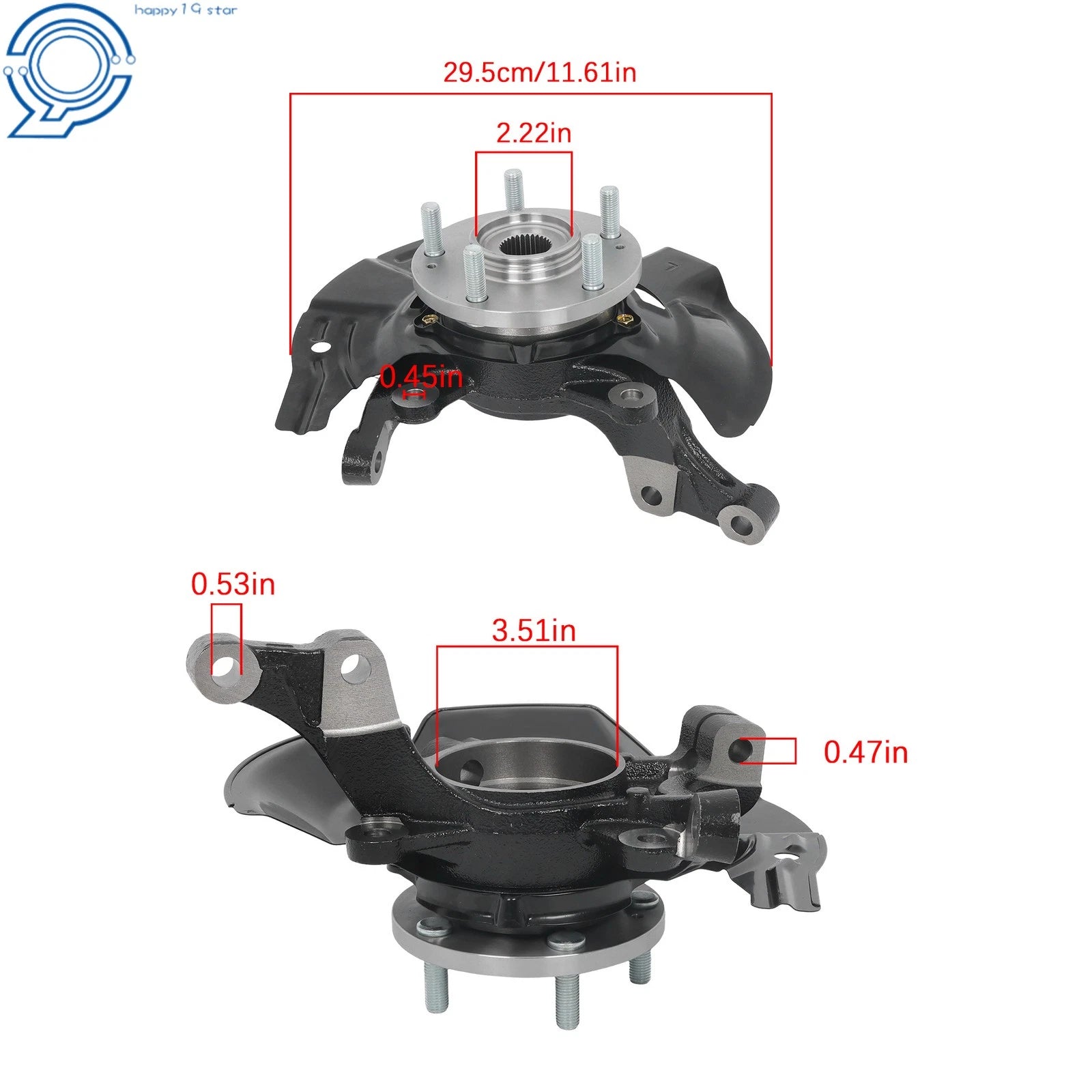 Front Left Steering Knuckle Assembly for Hyundai Sonata (2011)