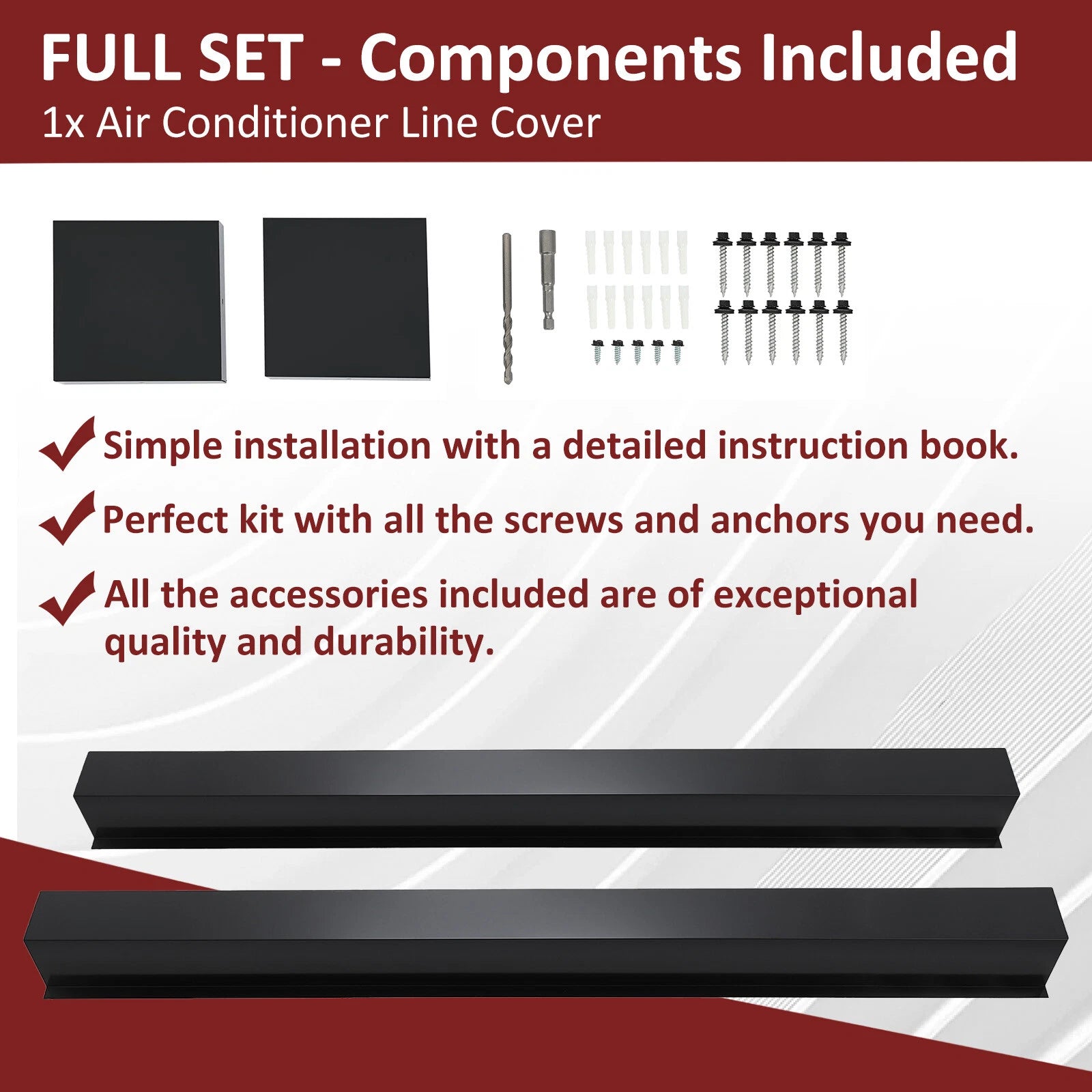 Metal Line Cover Kit for Mini Split Air Conditioner (2 pcs)