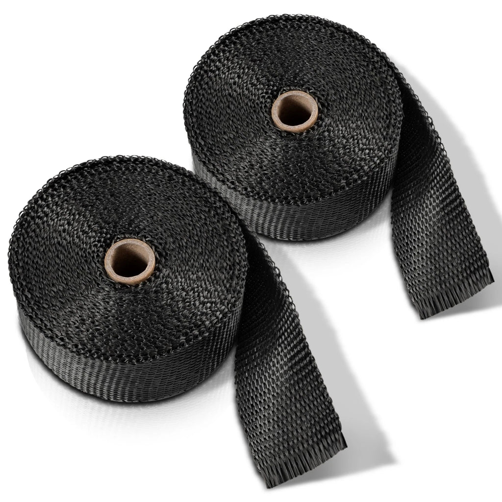 30FT 2" Fiberglass Exhaust Header Heat Wrap +10 Steel Ties for Universal