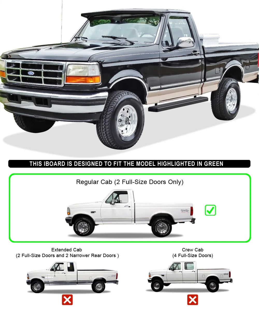 iBoard Running Boards for Ford Bronco F150 Regular Cab (1980-1996)