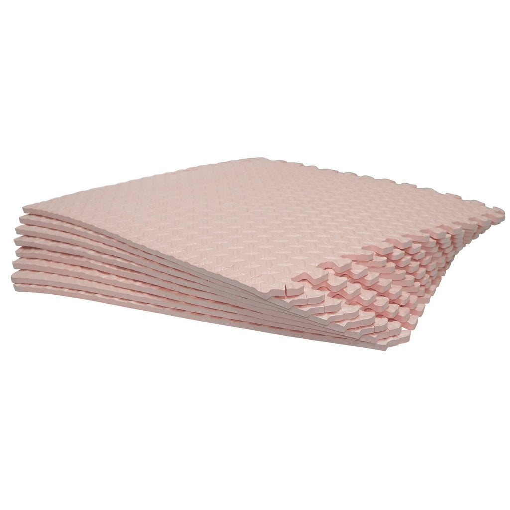 8PC EVA Foam Exercise Tiles for Gym Fitness Yoga Workout 24x24 Pink
