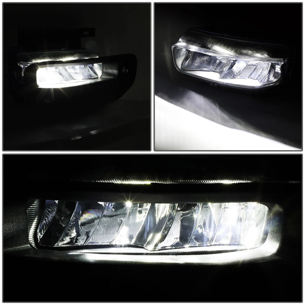 LED Fog Light Lamp Set for Ram 1500 (2019–2021) w/ Bezel Cover + Switch Chrome