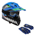Youth ATV Helmet Goggles Gloves Set for Off Road UTV Motocross Racing