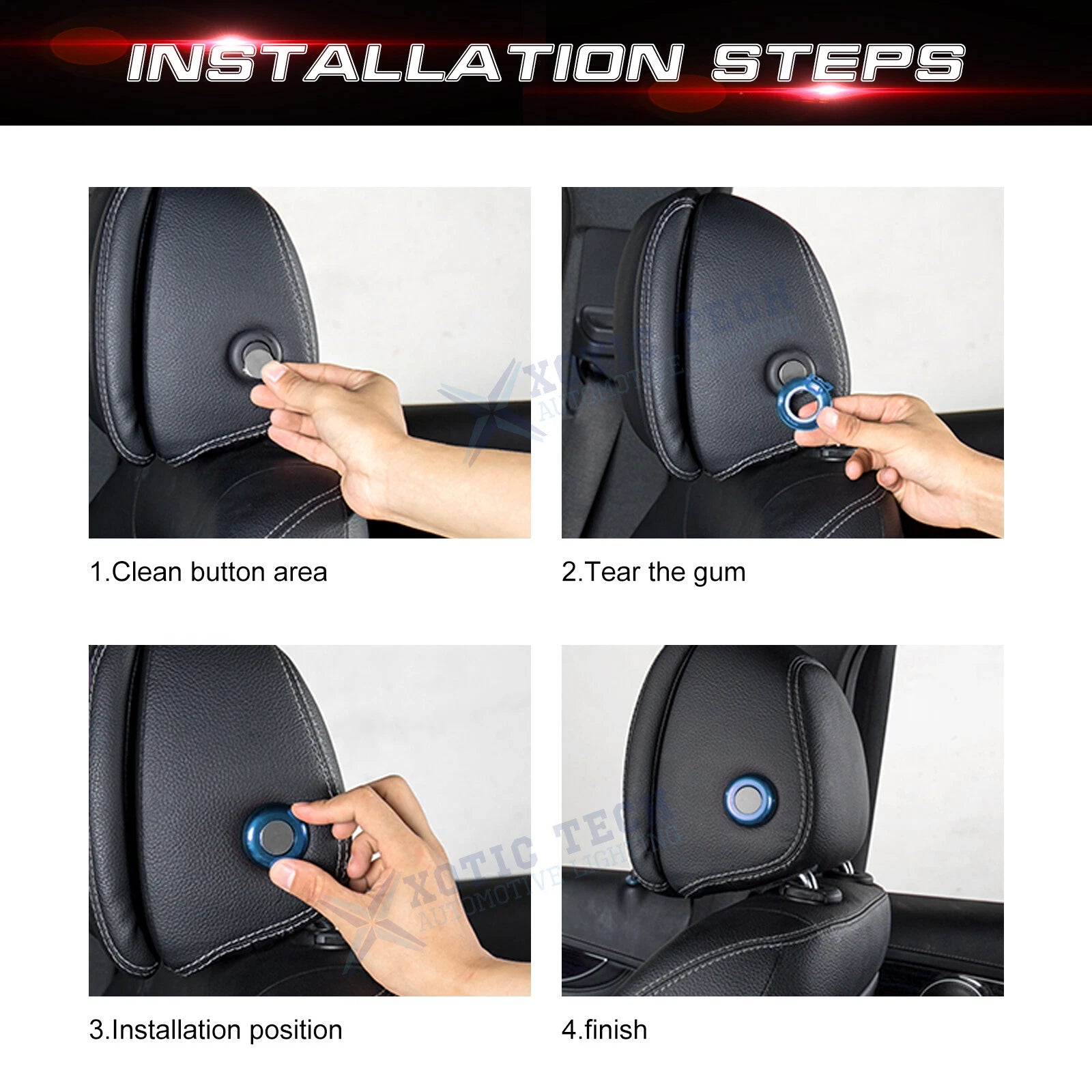 Front Seat Headrest Button Ring Cover for Mercedes C-Class (2015-2021)