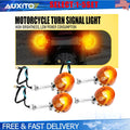 Set of 4 Amber Halogen Turn Signal Lights for Universal Motorcycle (12V)