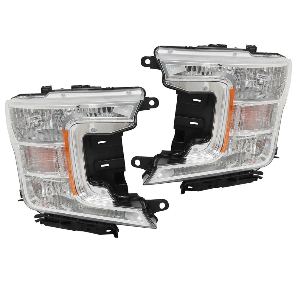 Headlight Assembly for Ford F150 (2018–2020) Halogen Chrome Clear