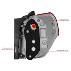 Chrome Red Driver Left Tail Light Assembly for Toyota 4Runner (2010–2013)