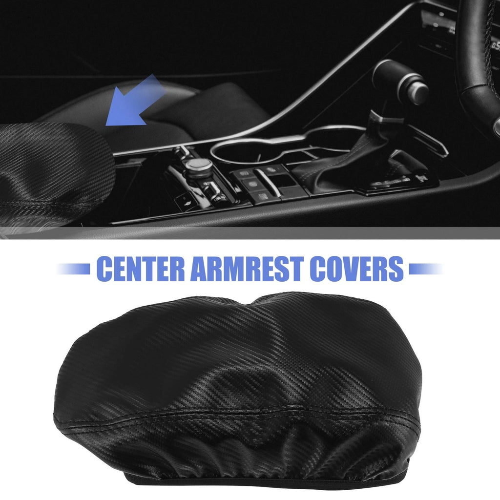 Microfiber Leather Armrest Cover for KIA K5 (2020–2022) Carbon Fiber Color