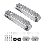 2X Aluminum Valve Covers for Small Block Chevy SBC (283)