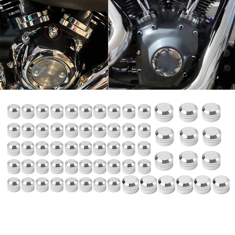 Chrome Engine Topper Screw Bolt Cap Kit for Harley Twin Cam Softail (2000-06)