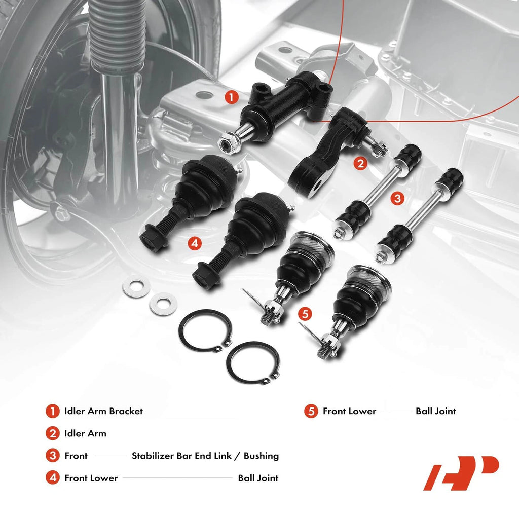Set of 8 Front Sway Bar Idler Arms for Chevy Silverado 2500 (1999–2004)