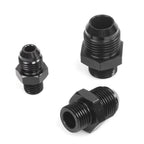 Set of 4 AN Male Flare to Metric Straight Fitting Adapters - Black