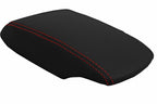 Leather Console Lid Armrest Cover for Nissan Sentra (2013–2019) Red Stitch
