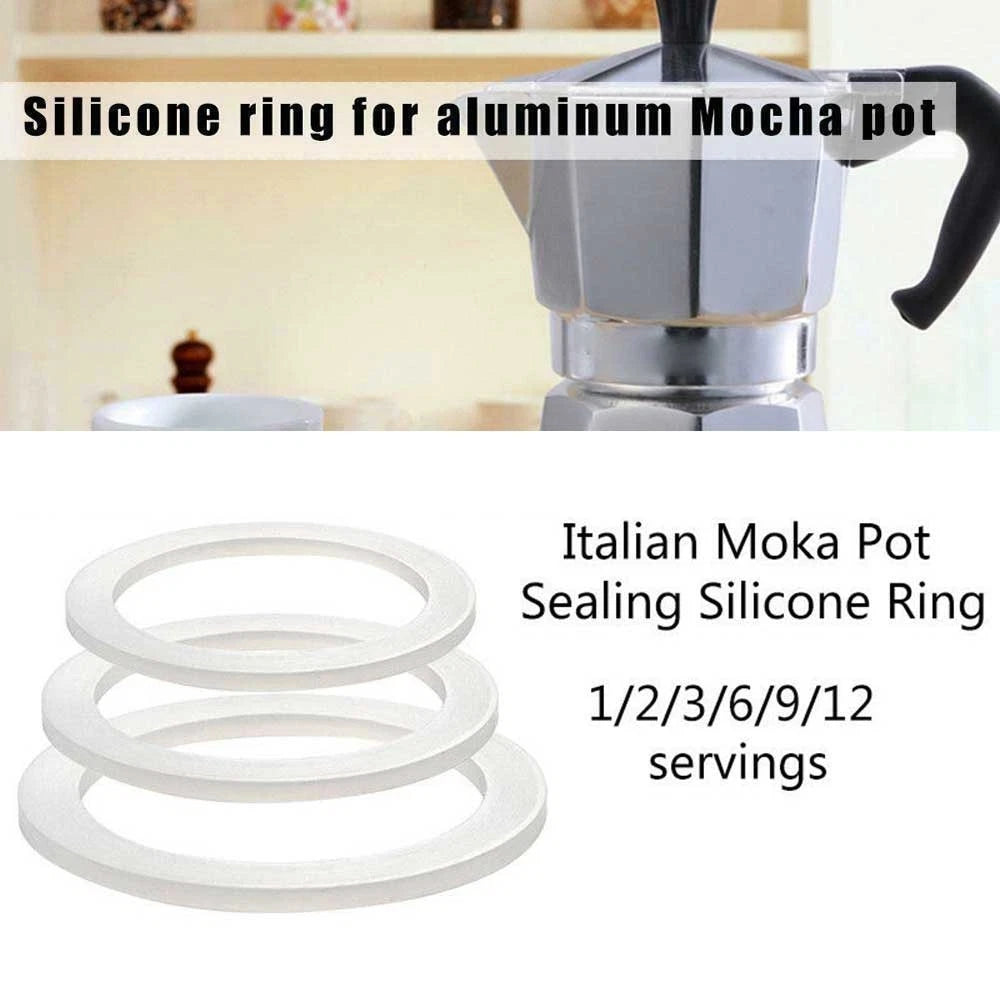 Replacement Gasket Seal for Coffee Espresso Moka Stove Pot (Silicone Rubber)