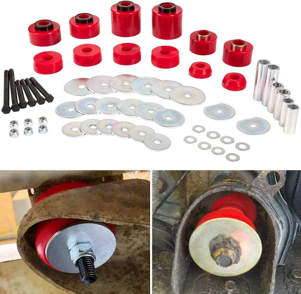 Set of 4 Cab Body Mount Bushings for Ford F150 F250 F350 (1980–1998) Red