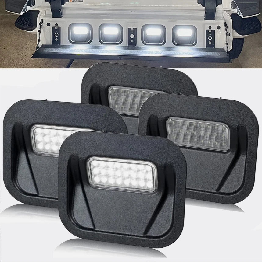Set of 4 LED Tailgate Step Lights for GMC Sierra, Chevy Silverado 2500HD, 3500HD (2020–2022)