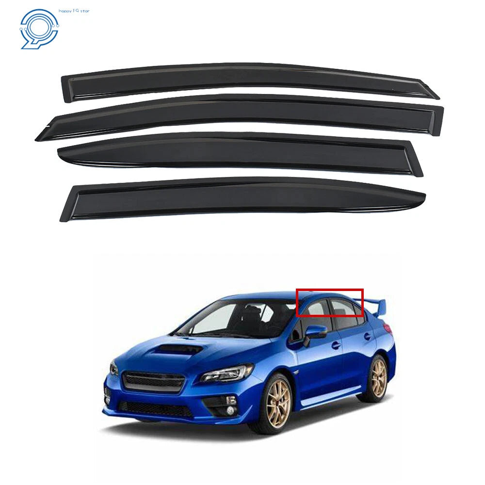 Set of 4 Window Visors for Subaru WRX STI (2015–2018) Rain Guard Deflector