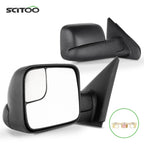 Pair Black Flip Up Manual Tow Mirrors for Dodge Ram 1500 2002–2008, 2500 3500 2003–2009