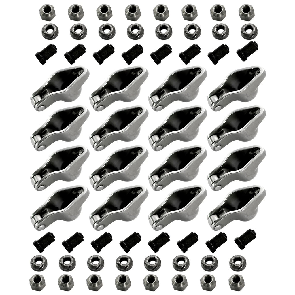 16x Steel Roller Rocker Arms 1.6 Ratio w/Nuts for Small Block Chevy