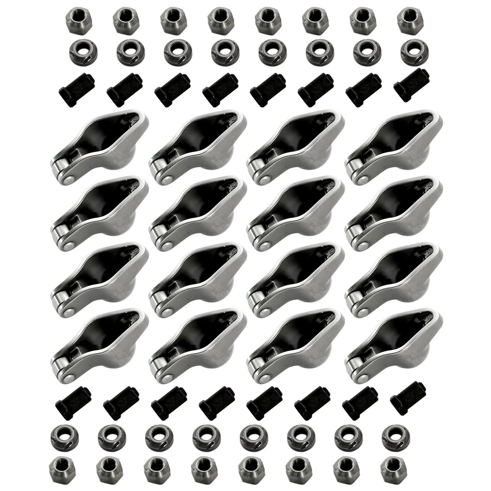 16x Steel Roller Rocker Arms 1.6 Ratio w/Nuts for Small Block Chevy