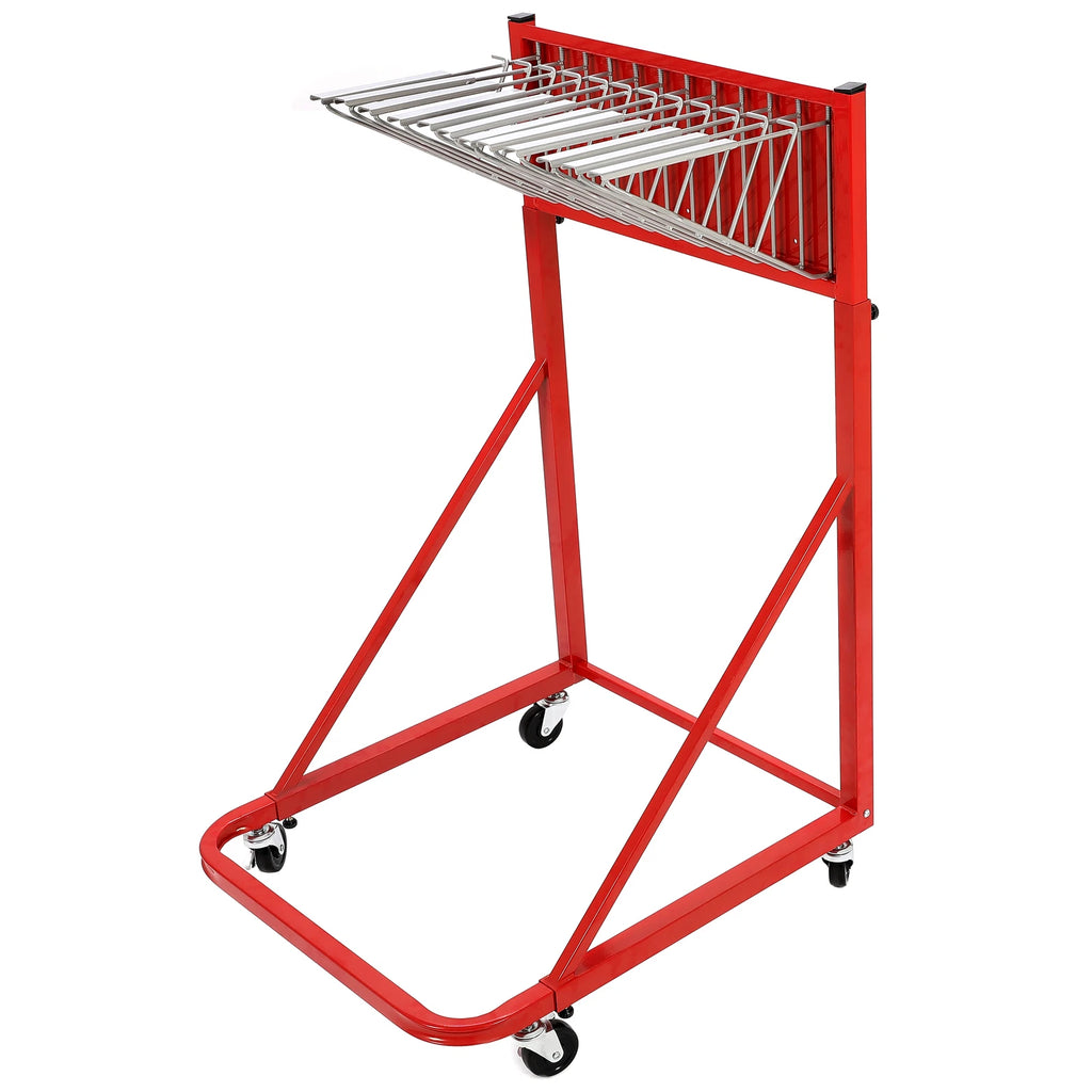 Adjustable Blueprint Storage Rack for Mobile Use with 12 Pivot Brackets