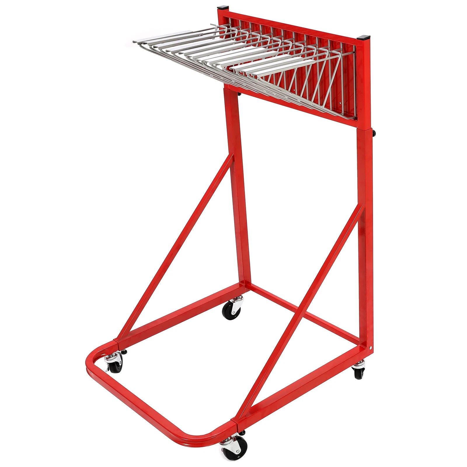 Adjustable Blueprint Storage Rack for Mobile Use with 12 Pivot Brackets