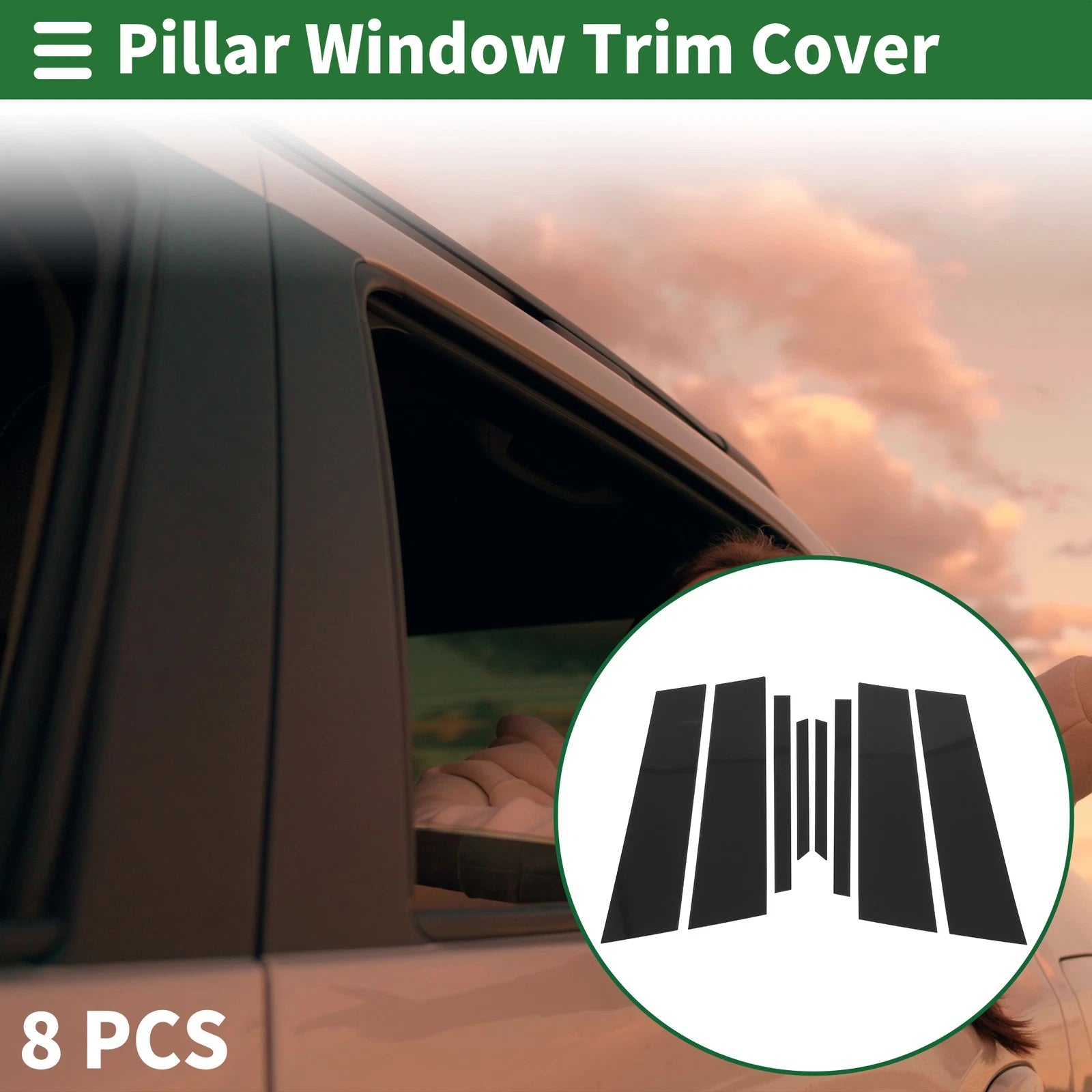 8 Pcs Door Pillar Window Trim for BMW X2 (2018–2024) Black