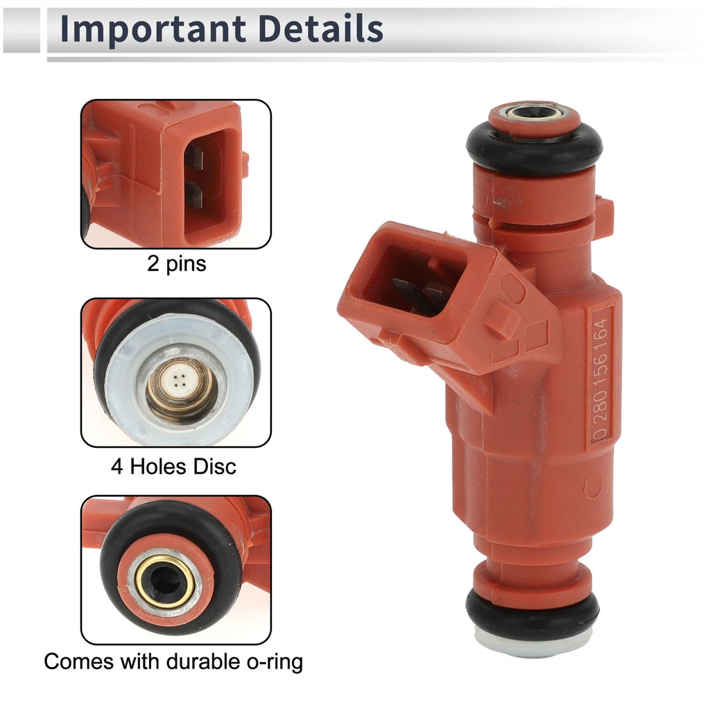 Fuel Injector No. 16450-PWH-M01 for Honda Fit (2003–2008) 1 Pc Red