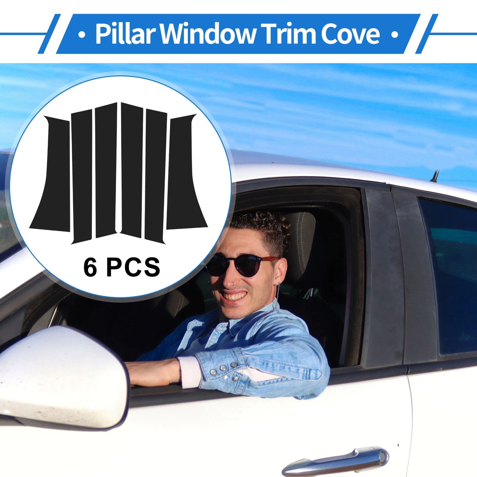 6X Door Pillar Window Trim for Mitsubishi Xpander (2017–2025) Black
