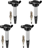4pcs Spark Plugs & Ignition Coils for 2010–2015 Toyota Prius 1.8L