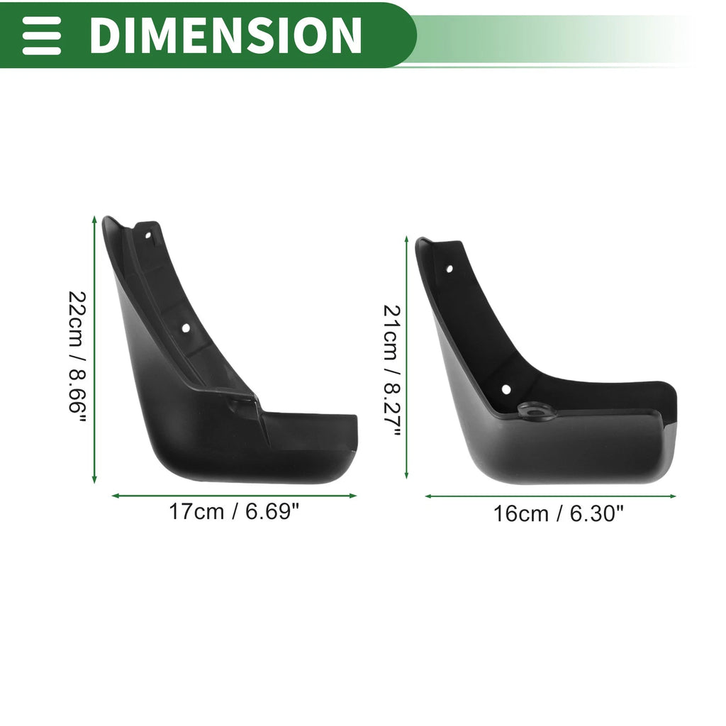 Set of 4 Mud Flaps Splash Guards for Nissan Leaf (2011–2016)