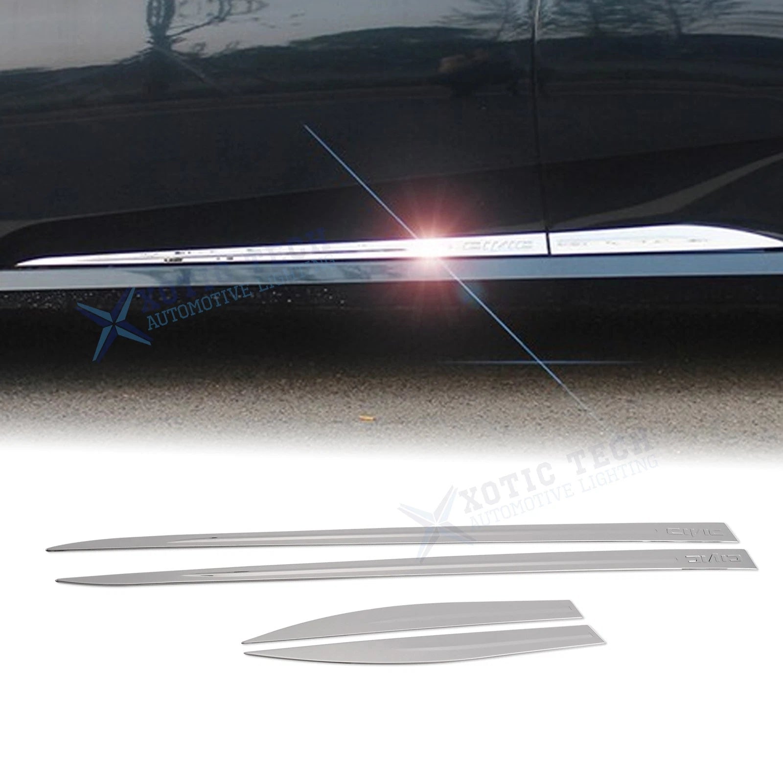 Side Door Skirt Stripe Panel Cover Trim Kit for Honda Civic (2016–2021)