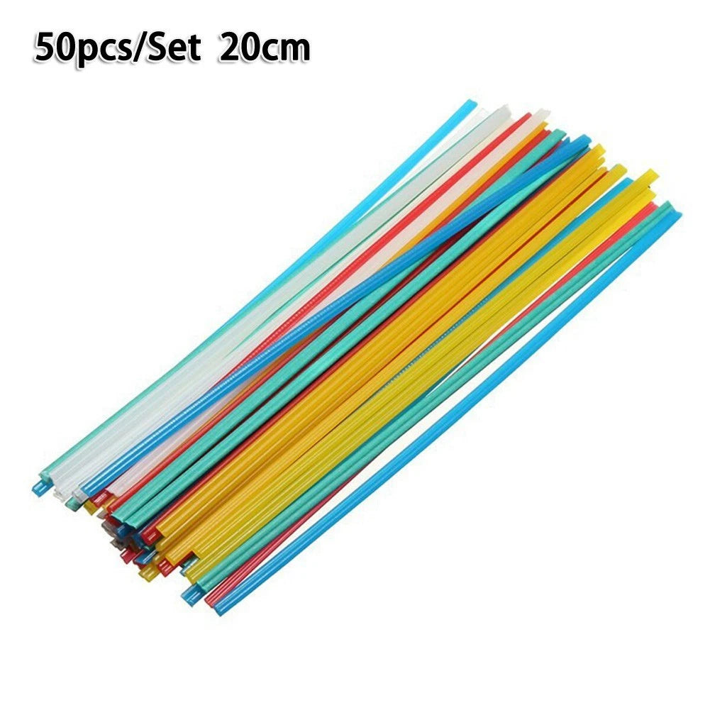 Set of 50 Plastic Welding Rods for PP Plates (White/Yellow/Red/Blue/Green)
