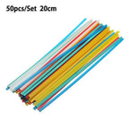 Set of 50 Plastic Welding Rods for PP Plates (White/Yellow/Red/Blue/Green)