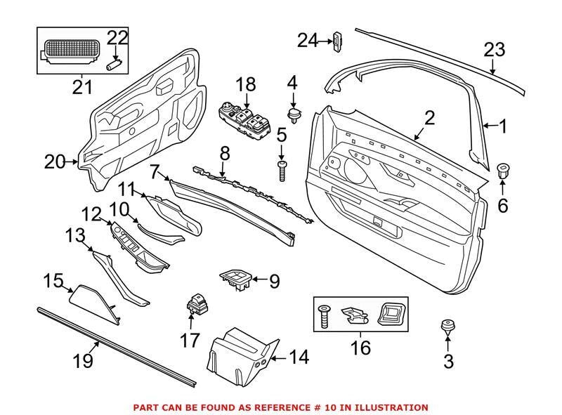 Genuine OEM Front Passenger Right Interior Door Handle 51217225690 for BMW (2000–2006)