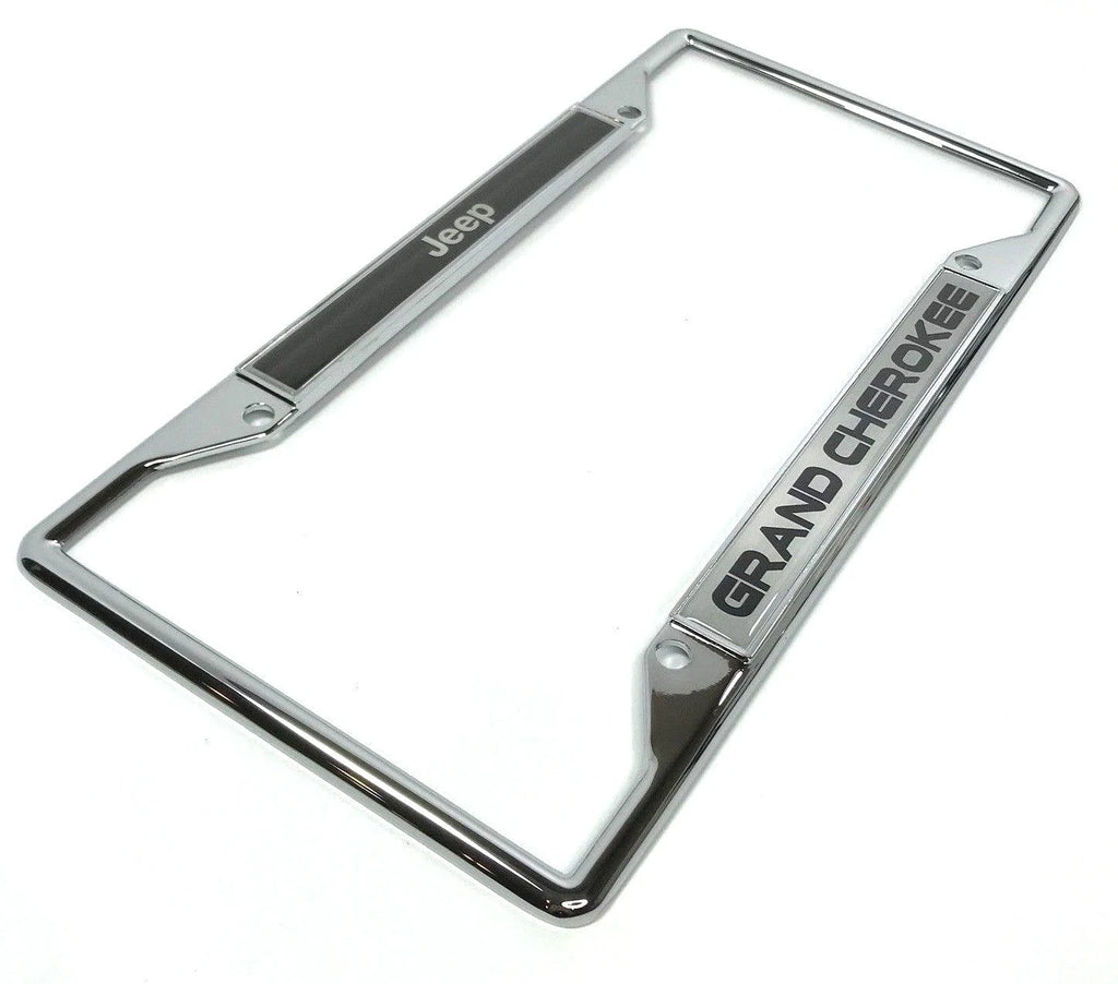 Chrome License Plate Frame with Emblem for Jeep Grand Cherokee (2011–2024)