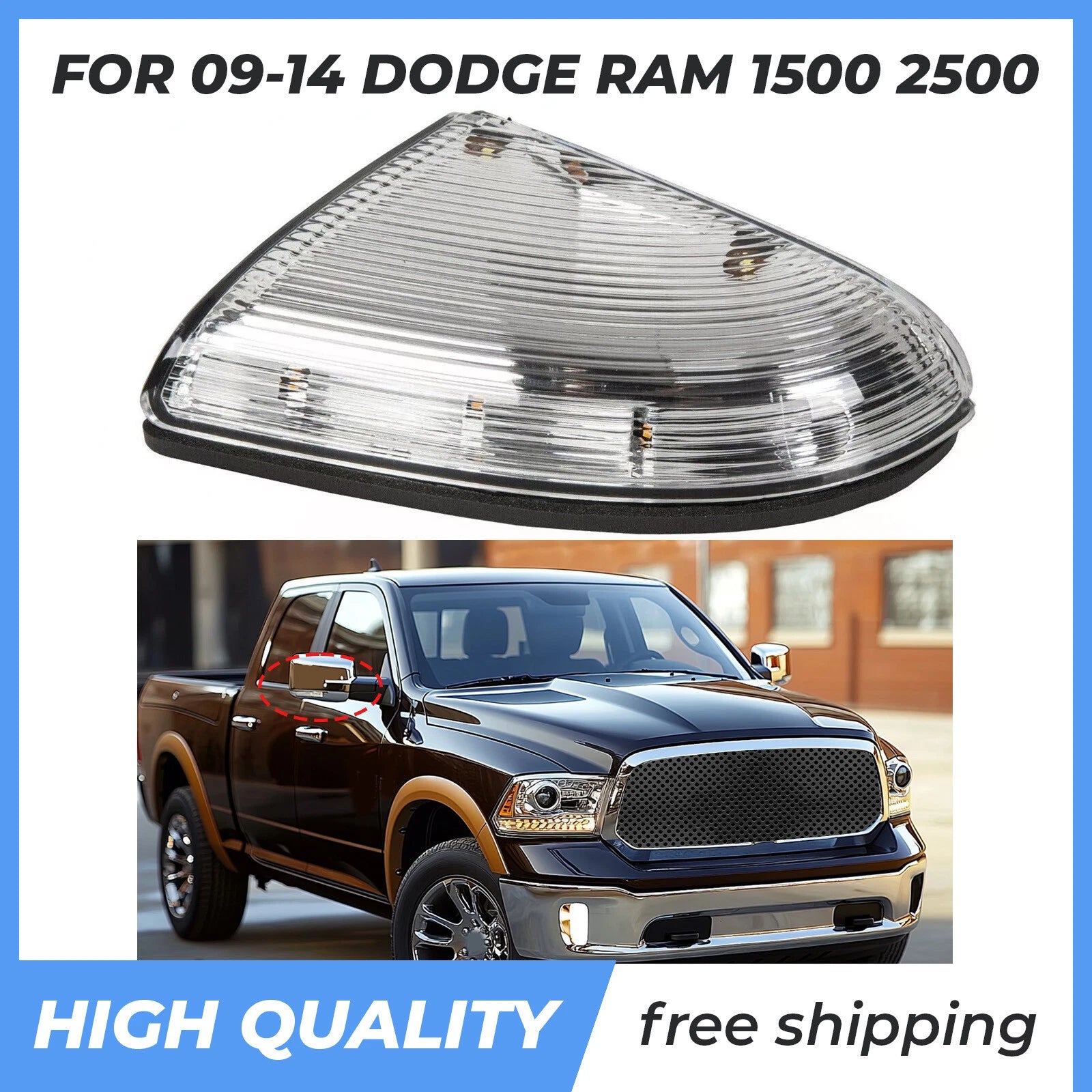 Turn Signal Light for Dodge Ram 1500 2500 (2009–2014)