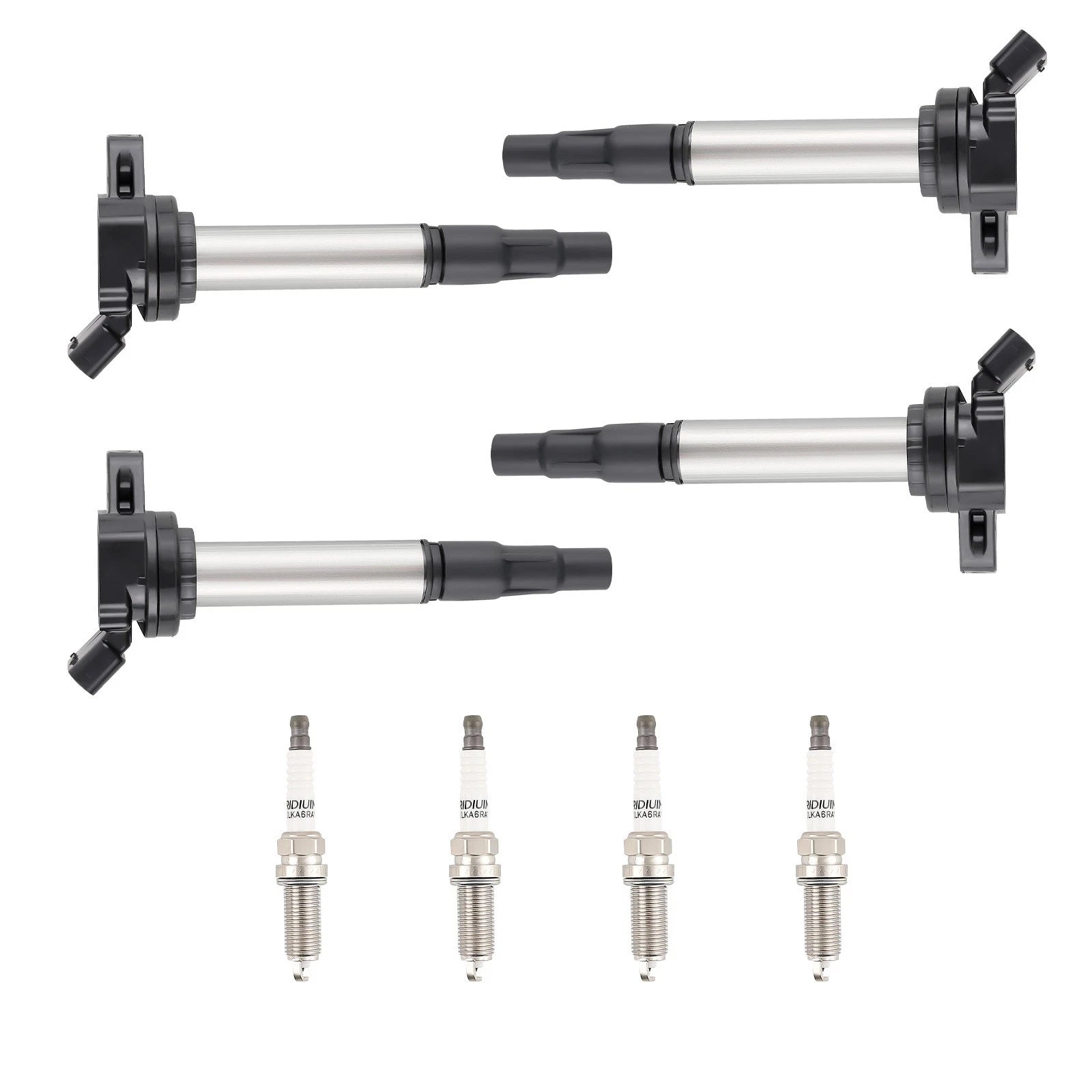 Set of 4 Ignition Coils + Spark Plugs for Pontiac Vibe, Scion XD, Lexus CT200h