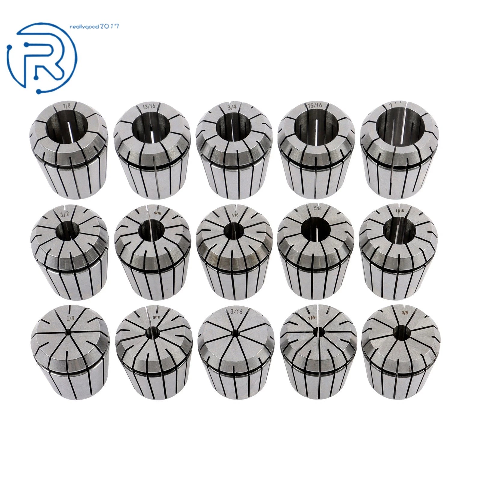 15Pcs R8 Shank ER40 Collet Chuck Set for Milling Drilling Machine