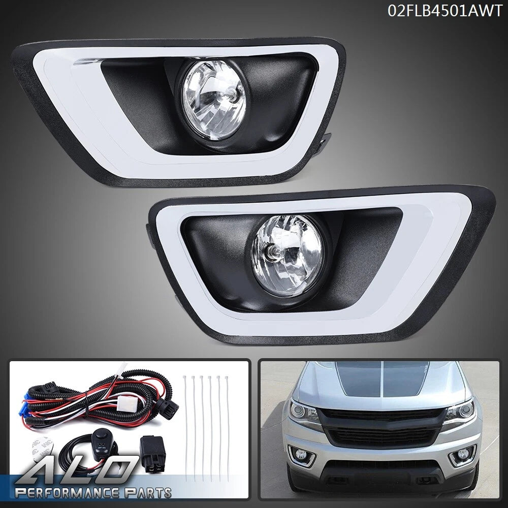 Clear Lens Fog Lights with Chrome Trim for Chevy Colorado (2015–2020)