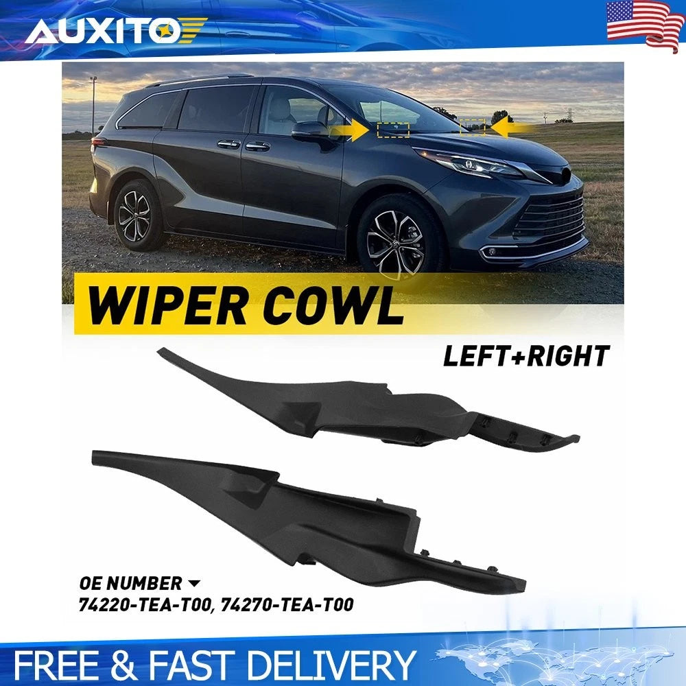 Set of 2 Front Windshield Wiper Cowl Cover Trim LH RH for Honda Civic (2016–2020)