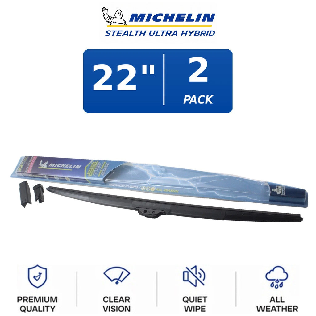 Set of 2 Michelin Stealth Ultra Hybrid Wiper Blades 22" for